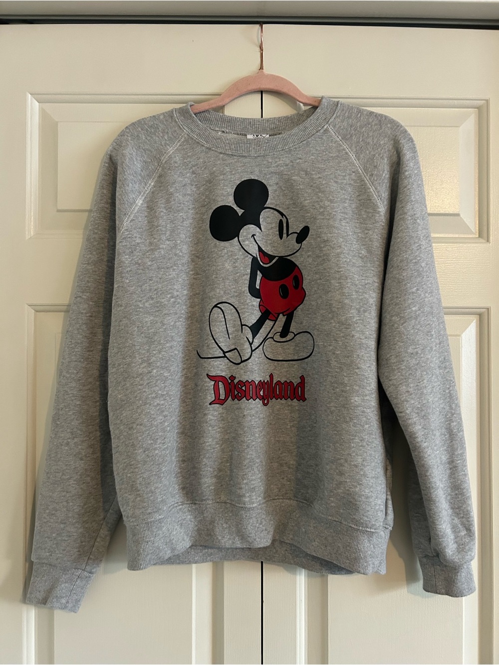 Disney Disneyland Grey Mickey Mouse Crewneck Sweatshirt Cozy Soft Vacation, Sz M